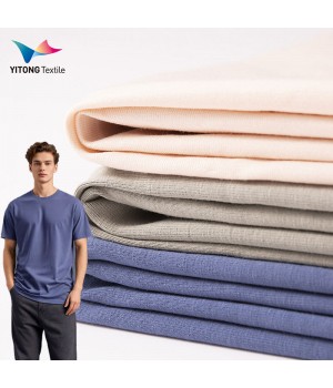 High Quality 160 gsm Plain Cotton Knitted Fabric Organic Cotton Fabric 95% Cotton 5% Spandex Fabric for Shirt Clothing