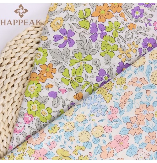 Cotton Floral Print Lawn Fabric for Children's Garments - Customizable Woven Cotton Fabric for Dresses and Shirts