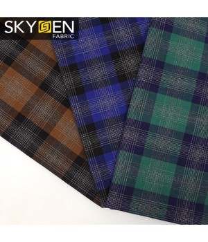 wholesale ready stock Skygen textile china textiles fabric plaid yarn dye check fabric guangzhou cotton fabric