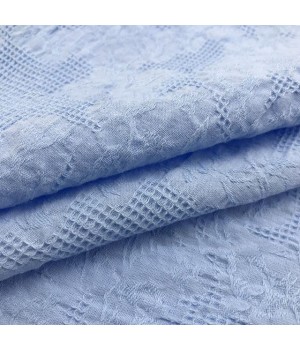 Factory wholesale price custom woven new fancy mesh home textile jacquard 100% cotton fabric for women dresses