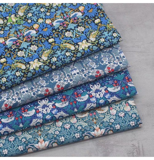 Retro Flower Bird Floral Design Flower Cloth Floral Cloth Cotton Poplin Fabric For Dress Clothing Hand-made Pure Cotton Cloth