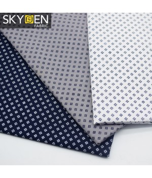 Skygen wholesale plain weave silky small flower designs custom printed plain cotton fabric for dress shirt